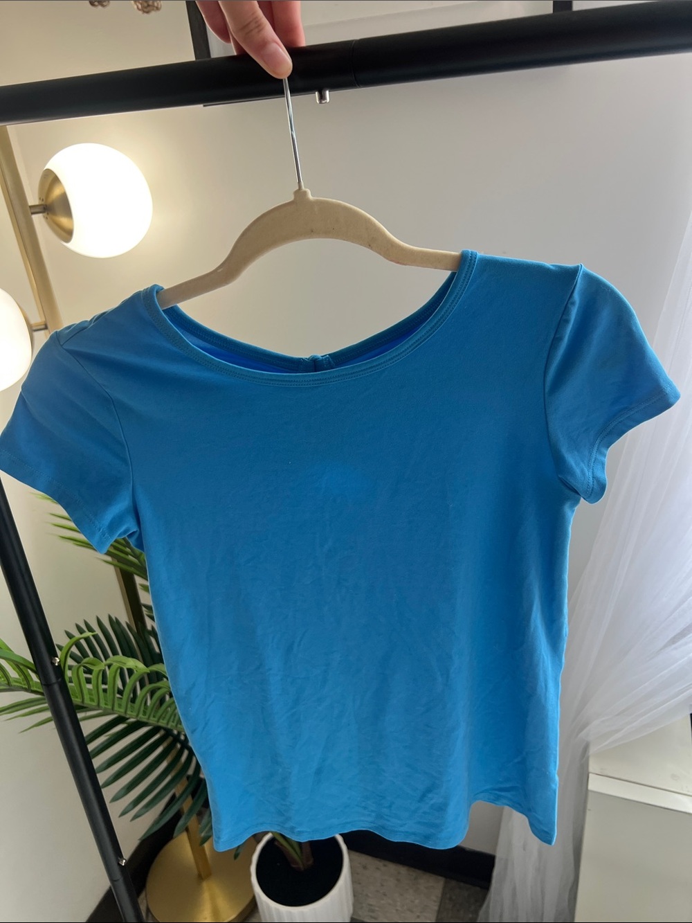 All in Motion Classic Scoop Neck Women's Top in Bright Blue